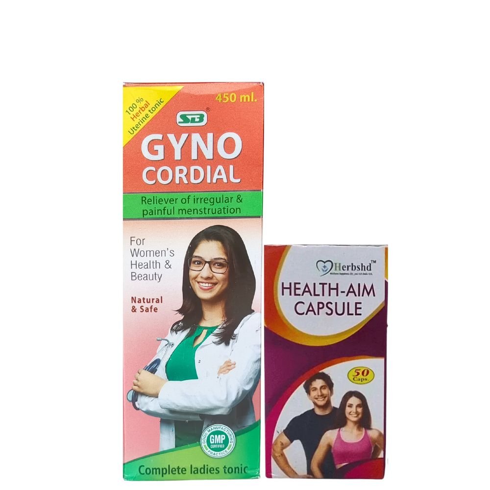 AYURVEDIC GYNO CORDIAL SYRUP & HEALTH-AIM CAPSULE (COMBO PACK)
