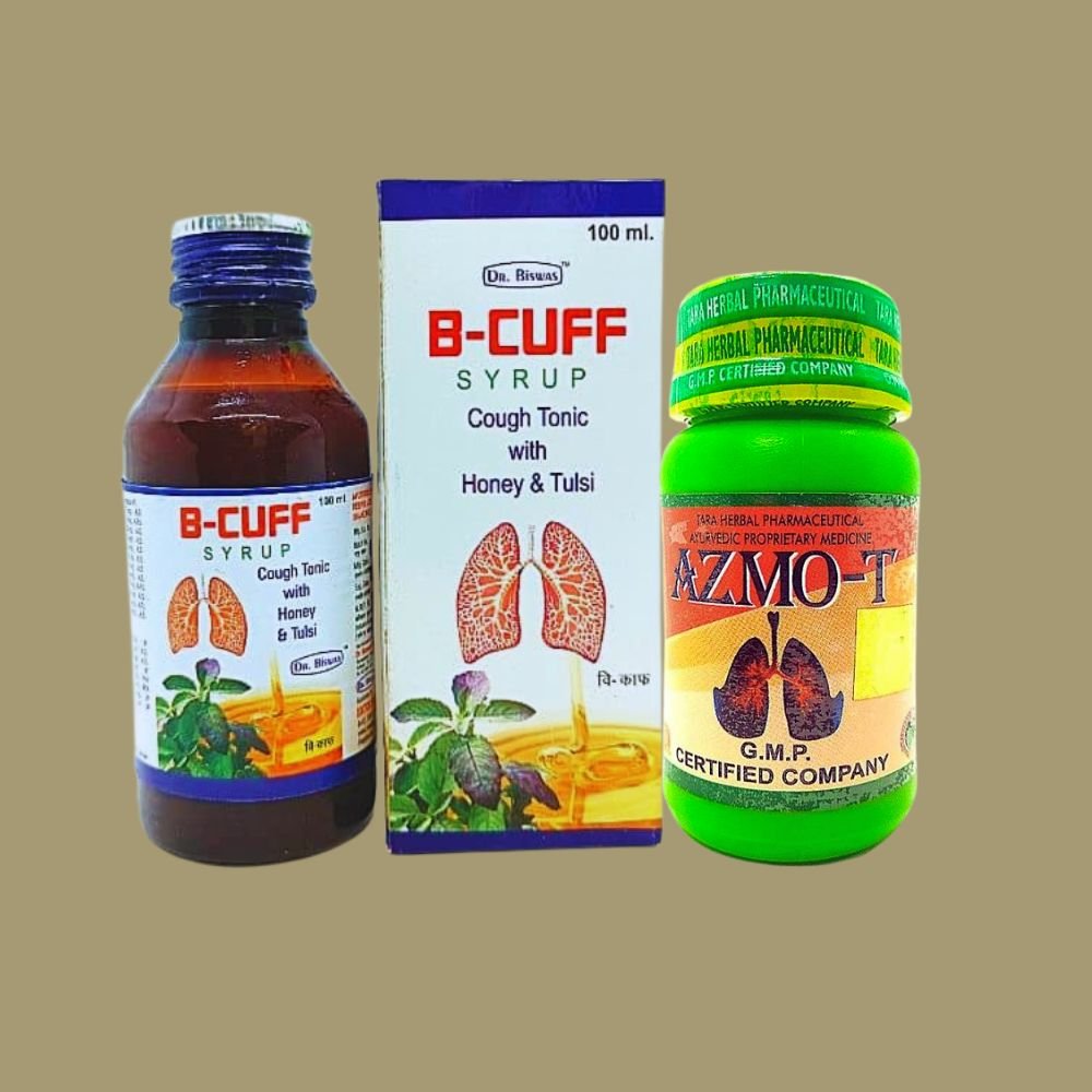 Ayurvedic B - CUFF SYRUP( combo )& AZMO - T capsule(pack of 2)