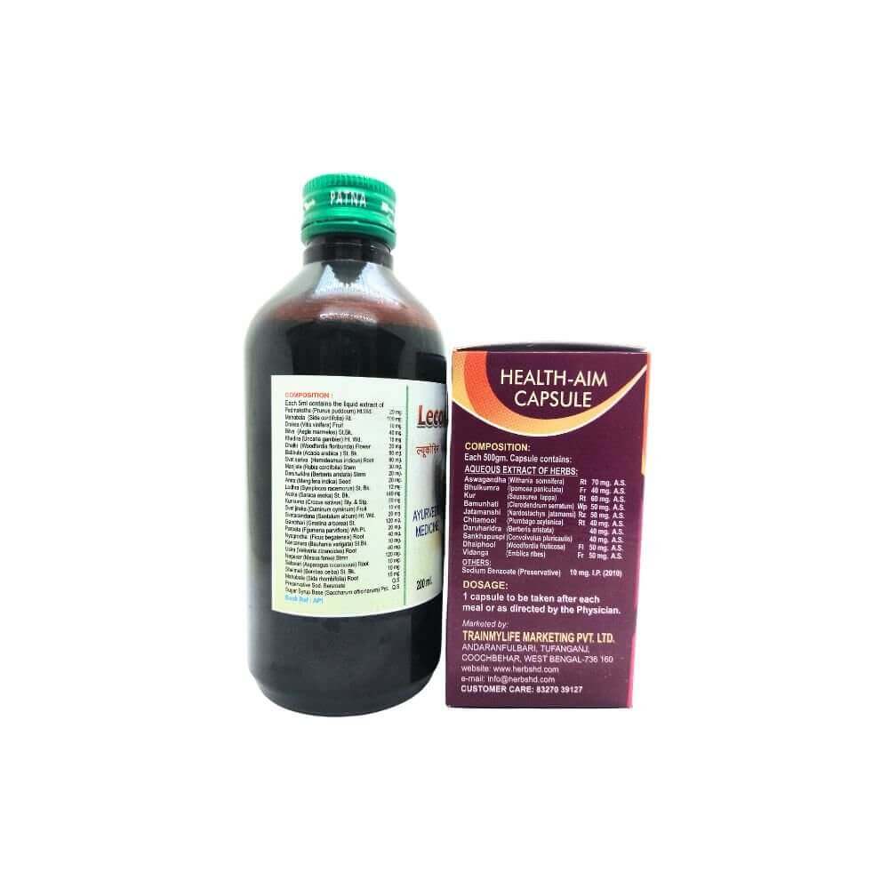 Ayurvedic Lecorin Plus Tonic 200 ml & Health aim capsule
