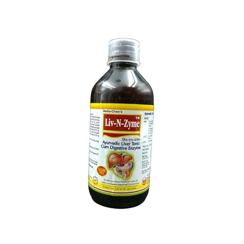 Ayurvedic Liv - N - Zyme Syrup for Liver Protection & Health - Aim Capsule ( Combo )