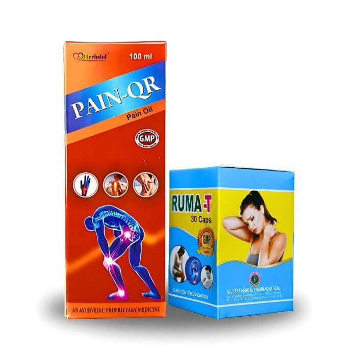 Ayurvedic Ruma - T capsule & Pain QR oil For All Pain
