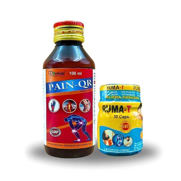 Ayurvedic Ruma - T capsule & Pain QR oil For All Pain