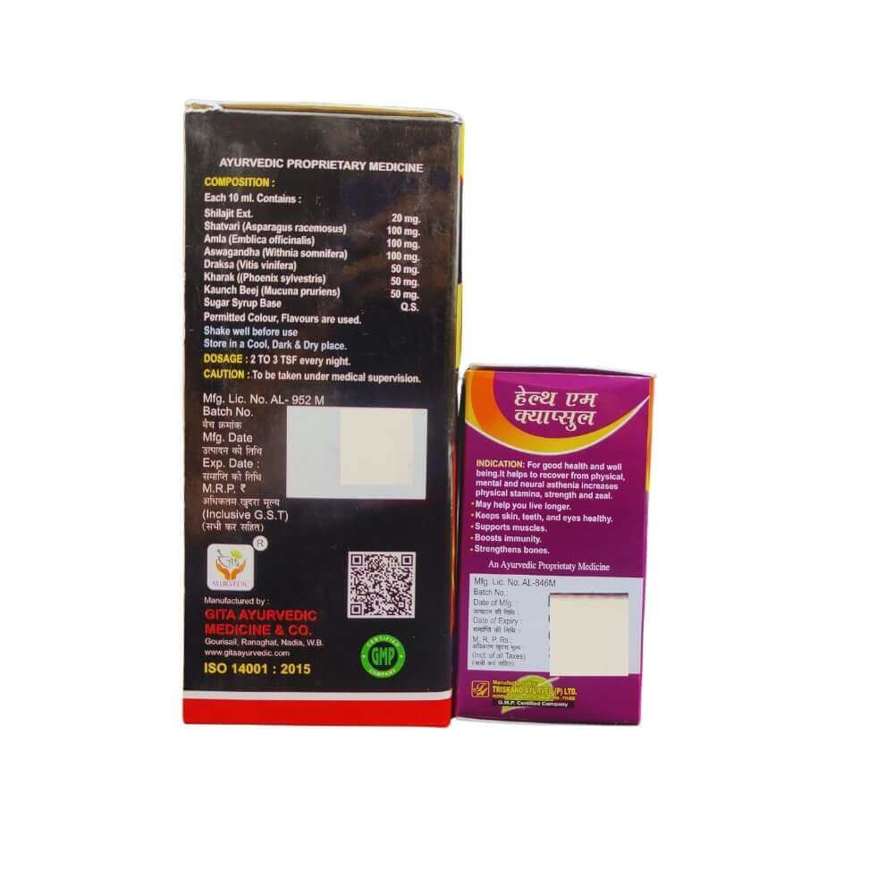 Ayurvedic Shilajit Malt 400gm & Health aim capsule