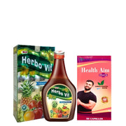 Herbshd Ayurvedic Health Aim Plus Capsule & Herbo Vit Vitamin Tonic For Boost Immunity | 450 Ml/30 Caps