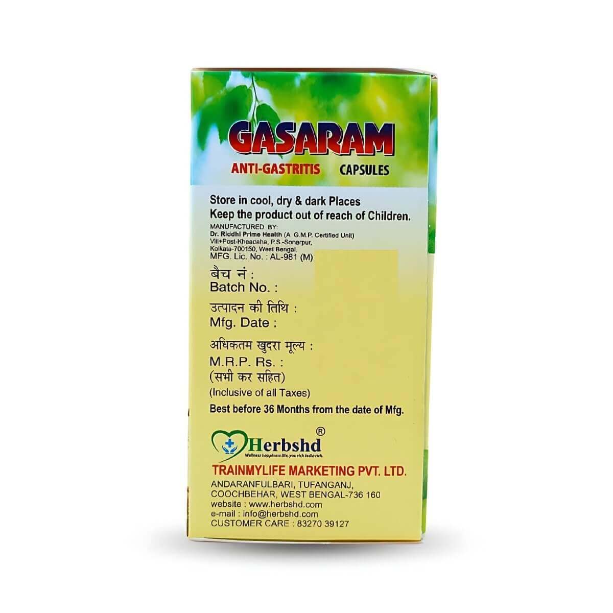 Herbshd Gasaram Anti - Gastritis Capsule