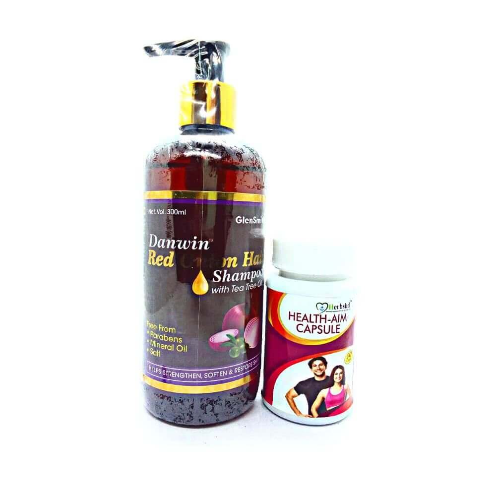 Reduce Red Onion Shampoo & Health Aim Capsule(combo)