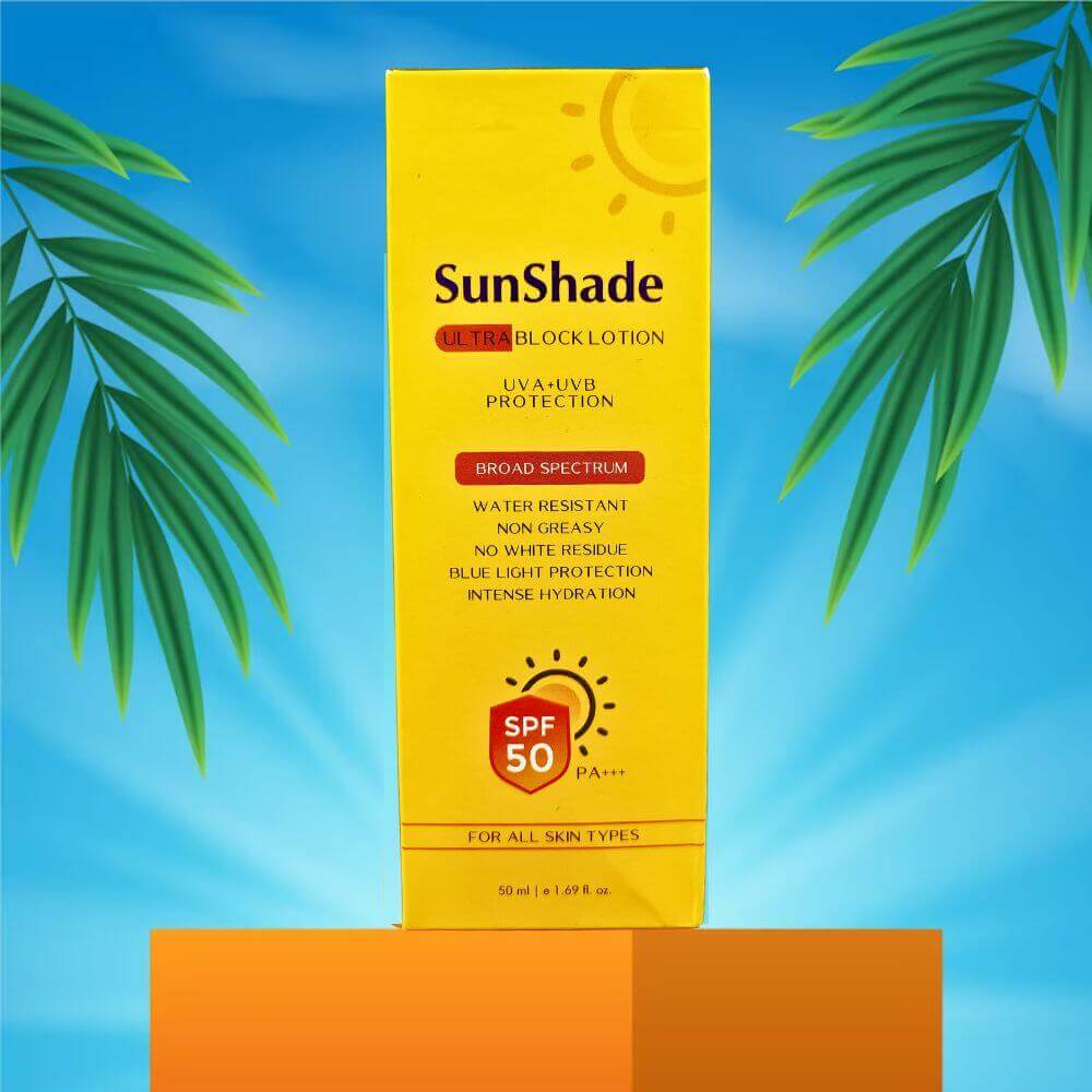 SunShade Sunscreen lotion SPF 50 PA+++ UVA/UVB Protection (50ml) (pack of 2)