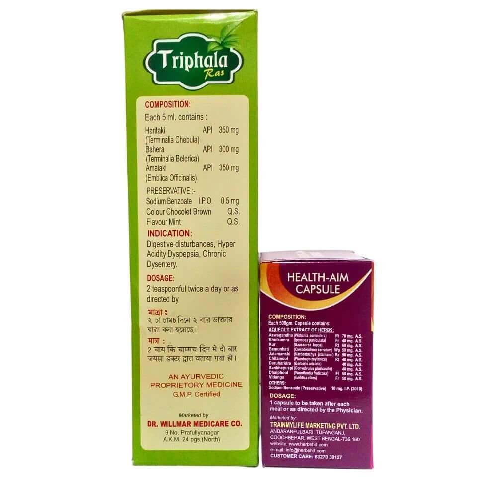 Triphala Ras Syrup & Health Aim Capsule(Combo pack).